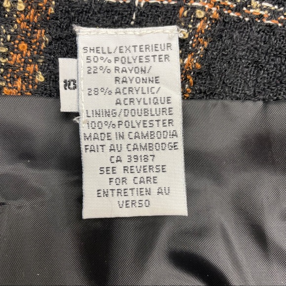 Pencil Skirt, Boucle, Plaid, Size 10 - Picture 3 of 7